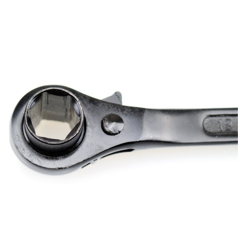 DYWISHKEY 19/22mm Scaffold Podger Ratchet Spanner Site Ratcheting Socket Wrench (Black) - Image 3